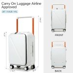 Milada 20-Inch Hard Shell Carry-On Suitcase - White