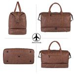 Brown Waterproof Leather Weekender Travel Bag