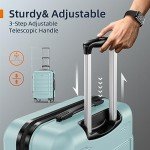 Mint Green Expandable Luggage Set with Double Wheels