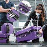 Purple Hardside Luggage Set with Spinner Wheels