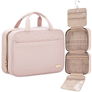 NISHEL Pink Hanging Travel Toiletry Bag for Women