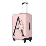 Cute Pink Suitcase Protector Cover with Boho Design