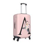 Cute Pink Suitcase Protector Cover with Boho Design