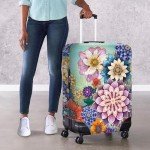 KUIFORTI Boho Flower Suitcase Cover - 25-28 Inch