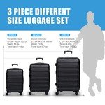 Affordable Black 3-Piece Expandable Luggage Set