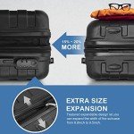 Affordable Black 3-Piece Expandable Luggage Set