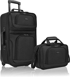 Lightweight Black Softside Carry-on Suitcase Set
