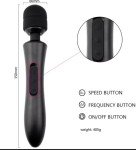 Cordless Handheld Massager Vibrating Wand 8 Speed Wireless 20 Frequency’s White