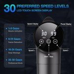 OLsky Massage Gun Deep Tissue, Handheld Electric Muscle Massager, High Intensity Percussion Massage Device for Pain Relief with 9 Attachments & 30 Speed(Grey)