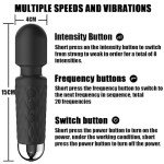 Portable Wireless Massager, Waterproof Rechargeable Body Massager, Fatigue Relieving Muscle Massager with Multiple Modes and Speed Adjustment Inky Black