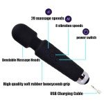 Portable Wireless Massager, Waterproof Rechargeable Body Massager, Fatigue Relieving Muscle Massager with Multiple Modes and Speed Adjustment Inky Black