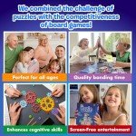 The Uzzle 3.0 by Uzzle Games - 2-8 Players Board Game Bundle, Family Board Games for Children & Adults, Block Puzzle Games for Ages 4+ (2 Pack)