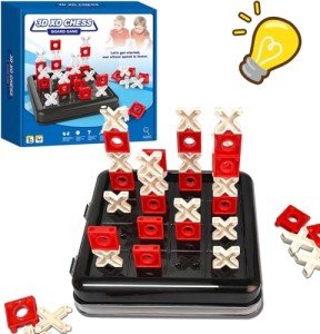 DKIIL NOIYB Magnetic Chess Game, 2024 2-in-1 Magnetic Chess Game, 44 Pieces Magnetic Game with Penalty Disc, Magnetic Chess Game, Interactive Table Board Game for Children and Adults (X and O)
