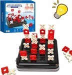 DKIIL NOIYB Magnetic Chess Game, 2024 2-in-1 Magnetic Chess Game, 44 Pieces Magnetic Game with Penalty Disc, Magnetic Chess Game, Interactive Table Board Game for Children and Adults (X and O)
