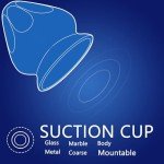 Suction Cup Cordless Personal Massager Mountable Self Massage Tool, Handheld Powerful 8 Vibrations Massage Tool for Hand, Neck, Shoulder Back Massager Body Relief (Blue)