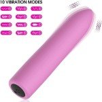 Women Mini powerful Bullet Shape 10 Speed Vibrating Remote Massage Rechargeable