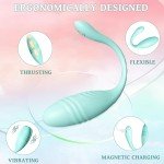 Thrusting Egg Vibrator, Mute Remote Control Vibrator with 9 Thrusting & Vibratin