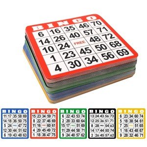100-Pack Mixed Bingo Cards Set for Bingo Game/Thick Paper Bingo Cardboard Sheets