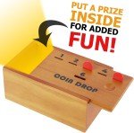 Coin Drop Set, Pennies Dice Games for Kids and Adults, Wooden Tabletop Board 