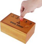 Coin Drop Set, Pennies Dice Games for Kids and Adults, Wooden Tabletop Board 