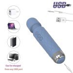 Destary Handheld Personal Powerful Portable 8 Speeds 20 Vibration Models Electric Mini Cordless Massager for Muscle Back Leg Waist Shoulder Neck HIPS Tummy Body Relaxtion - Grayblue