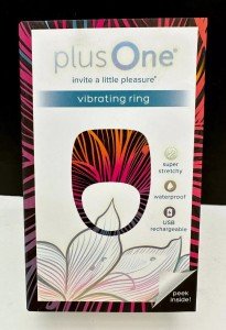 Plus One Vibrating Ring 10-Setting Waterproof Purple Silicone USB Rechargeable