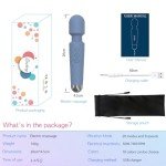 Destary Handheld Personal Powerful Portable 8 Speeds 20 Vibration Models Electric Mini Cordless Massager for Muscle Back Leg Waist Shoulder Neck HIPS Tummy Body Relaxtion - Grayblue