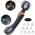 Double Delight Wand Massager, Personal Massager with Powerful Vibration - Black
