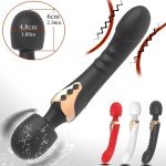 Double Delight Wand Massager, Personal Massager with Powerful Vibration - Black