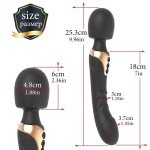 Double Delight Wand Massager, Personal Massager with Powerful Vibration - Black