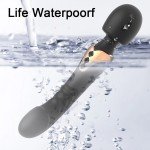 Double Delight Wand Massager, Personal Massager with Powerful Vibration - Black