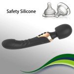 Double Delight Wand Massager, Personal Massager with Powerful Vibration - Black