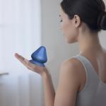 Suction Cup Cordless Personal Massager Mountable Self Massage Tool, Handheld Powerful 8 Vibrations Massage Tool for Hand, Neck, Shoulder Back Massager Body Relief (Blue)