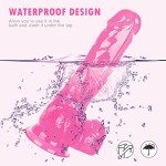 Realistic Dildo for Woman, Ultra Soft Dildo with Curved Shaft and Balls for Couple Beginners G-spot Vaginal Masturbator Adult Sex Toy, Fashion Edition Gift Sets Man Woman（7.9 inches）
