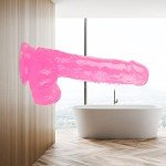 Realistic Dildo for Woman, Ultra Soft Dildo with Curved Shaft and Balls for Couple Beginners G-spot Vaginal Masturbator Adult Sex Toy, Fashion Edition Gift Sets Man Woman（7.9 inches）