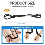 2 Pieces Adult Toy Ropes, Adjustable Toy Ropes, Wrist and Ankle Restraints, Role Play Props, Creative Toy Ropes (Black)