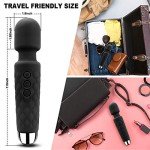 Cordless Wand Massger, Bolly Powerful Personal Massagers for Women with Multi Speeds for Therapeutic Muscle Aches and Sports Recovery-Black