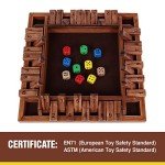 GOTHINK Shut The Box Dice Game with 10pcs Dices 12 inch Traditional Wooden Table Math Board Game 10 Numbers for Kids Adults, Family Classroom Home or Pub Bar 1-4 Players