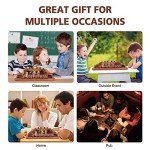 GOTHINK Shut The Box Dice Game with 10pcs Dices 12 inch Traditional Wooden Table Math Board Game 10 Numbers for Kids Adults, Family Classroom Home or Pub Bar 1-4 Players