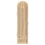 Pacific Shore Games Wooden Cribbage Board Game Set, Continuous 3 Track for 2-3 Players with Card Storage