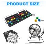 Deluxe Bingo Game Set w/Roller Cage, 75 Bingo Balls, Board, 18 Cards/150 Chips