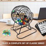 Deluxe Bingo Game Set w/Roller Cage, 75 Bingo Balls, Board, 18 Cards/150 Chips