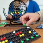 Deluxe Bingo Game Set w/Roller Cage, 75 Bingo Balls, Board, 18 Cards/150 Chips