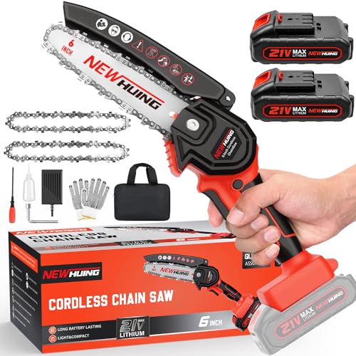 Upgraded 6" Mini Cordless Chainsaw Kit, 21V Rechargeable