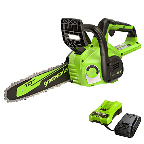 Greenworks 24V 10" Cordless Chainsaw + Battery/Charger