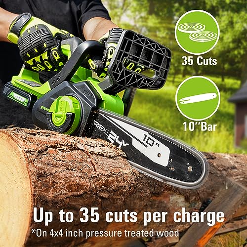 Greenworks 24V 10" Cordless Chainsaw + Battery/Charger
