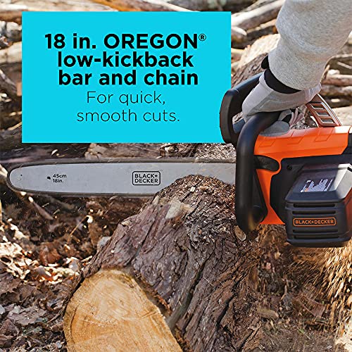 BLACK+DECKER 18" Electric Chainsaw, 15-Amp, Corded