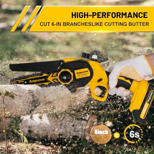 Angseen Mini Cordless Chainsaw 6-Inch 800W