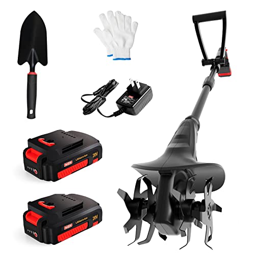20V Cordless Tiller Cultivator with 24 Steel Tines