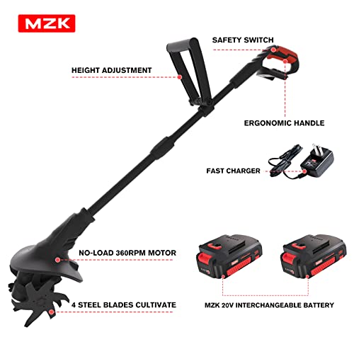 20V Cordless Tiller Cultivator with 24 Steel Tines